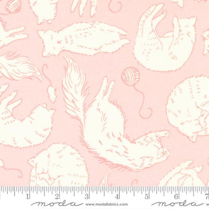 Stacy Lest Hsu Moda Fabrics Here Kitty Kitty Sleepy Time Light Pink 2083217
