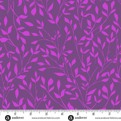 Stephanie Oranges Andover Fabrics Color Me Pretty Botanica Grape A-1182-P