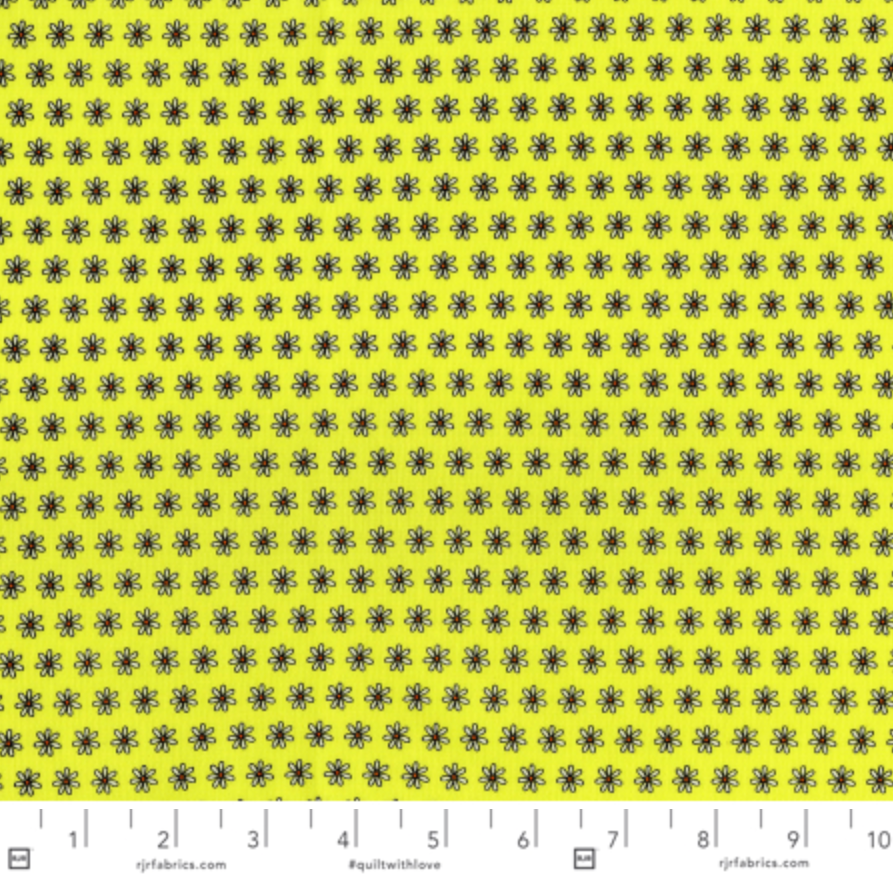 Sue Marsh RJR Fabrics Llama Llama Bo Bama Daisy Toss Yellow 3388004