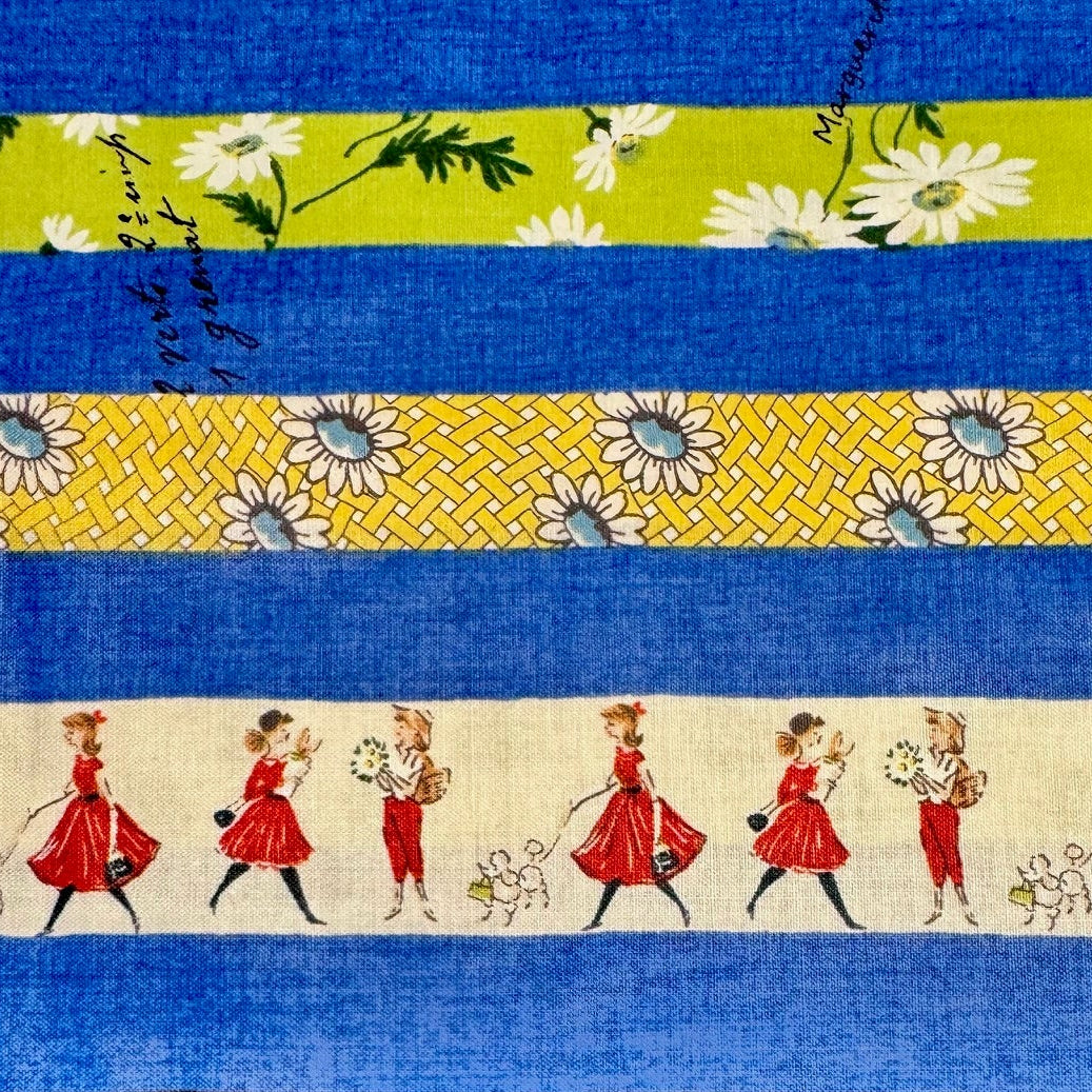 Suzuko Koseki Yuwa Fabrics Japanese Import Stripes Blue