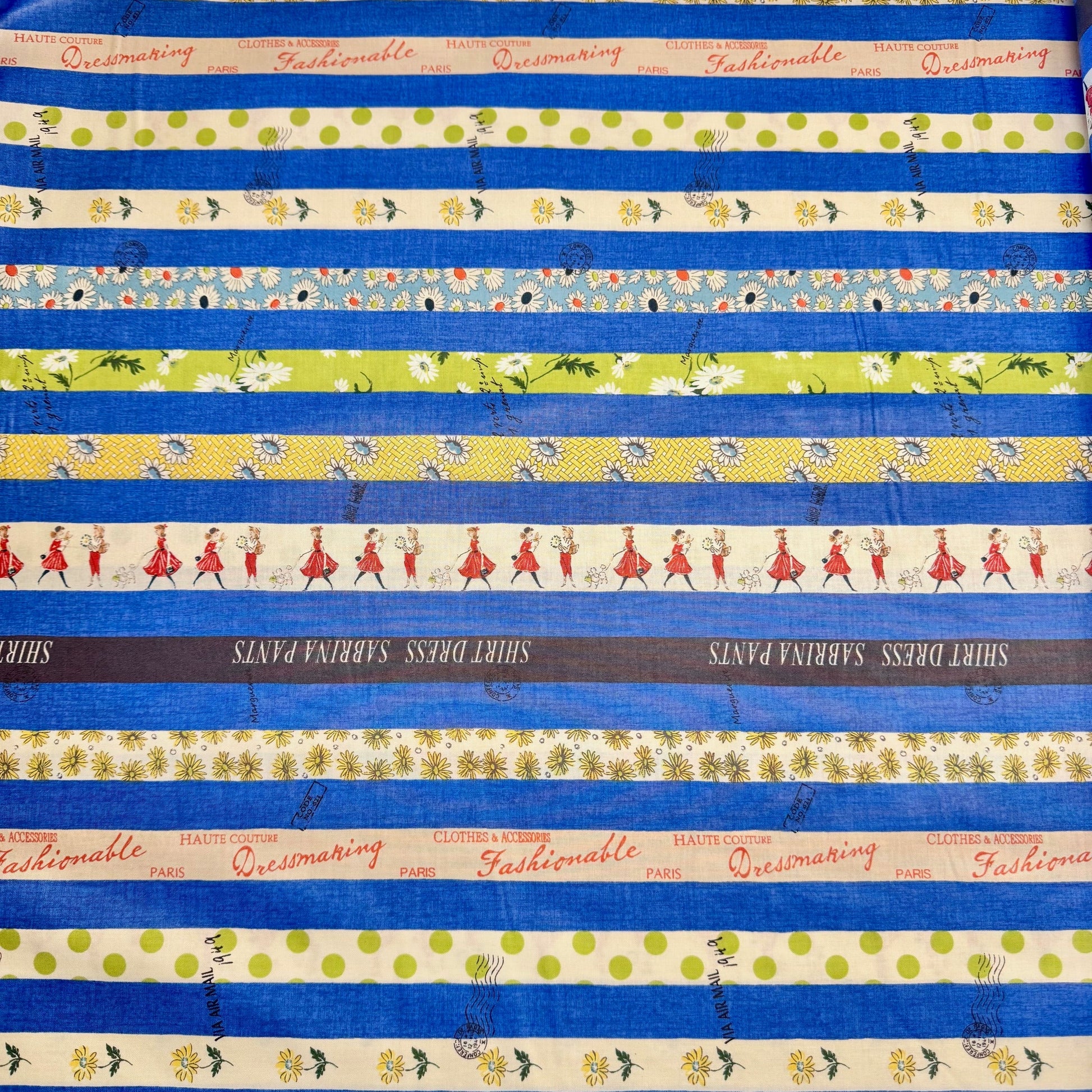 Suzuko Koseki Yuwa Fabrics Japanese Import Stripes Blue