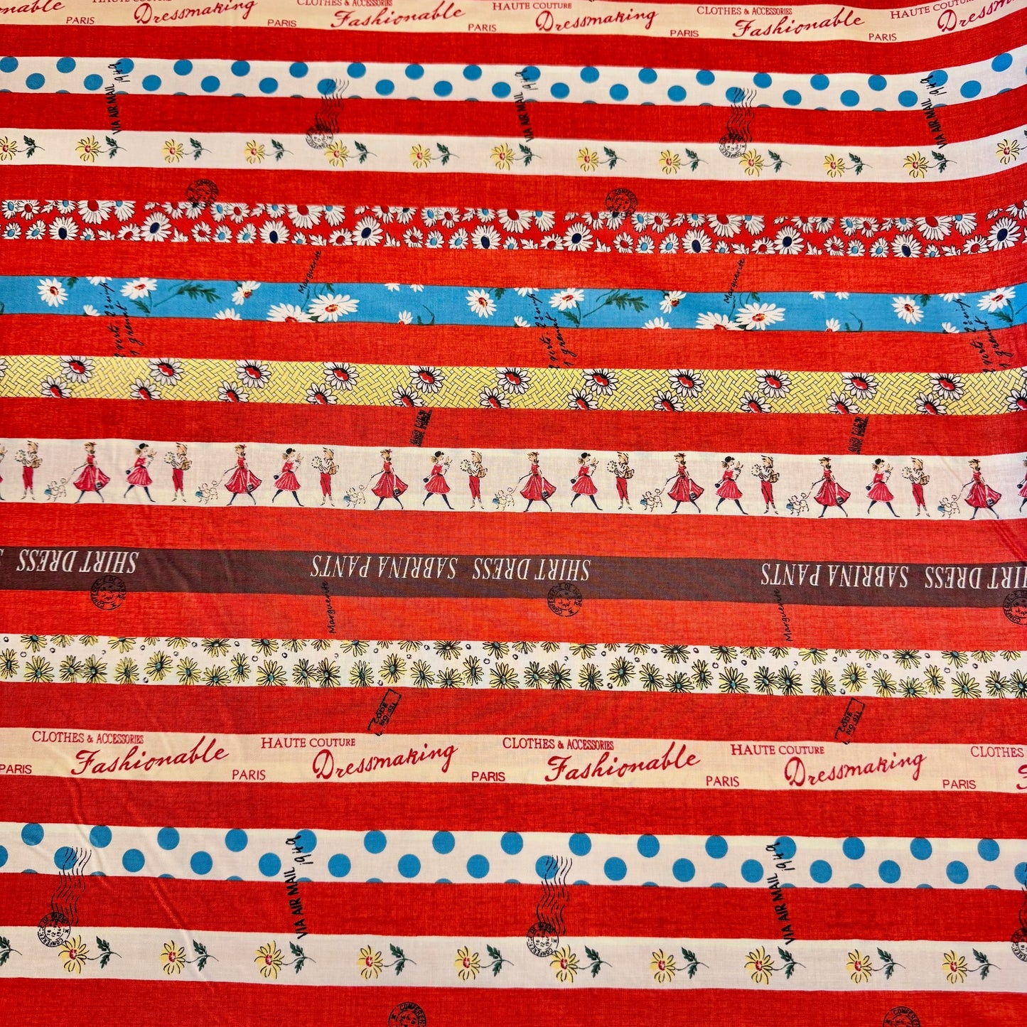 Suzuko Koseki Yuwa Fabrics Japanese Import Stripes Red