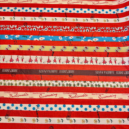 Suzuko Koseki Yuwa Fabrics Japanese Import Stripes Red