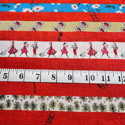 Suzuko Koseki Yuwa Fabrics Japanese Import Stripes Red