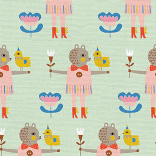 Suzy Ultman Paintbrush Studio Fabrics Step Right Up Bird and Bear 12021346