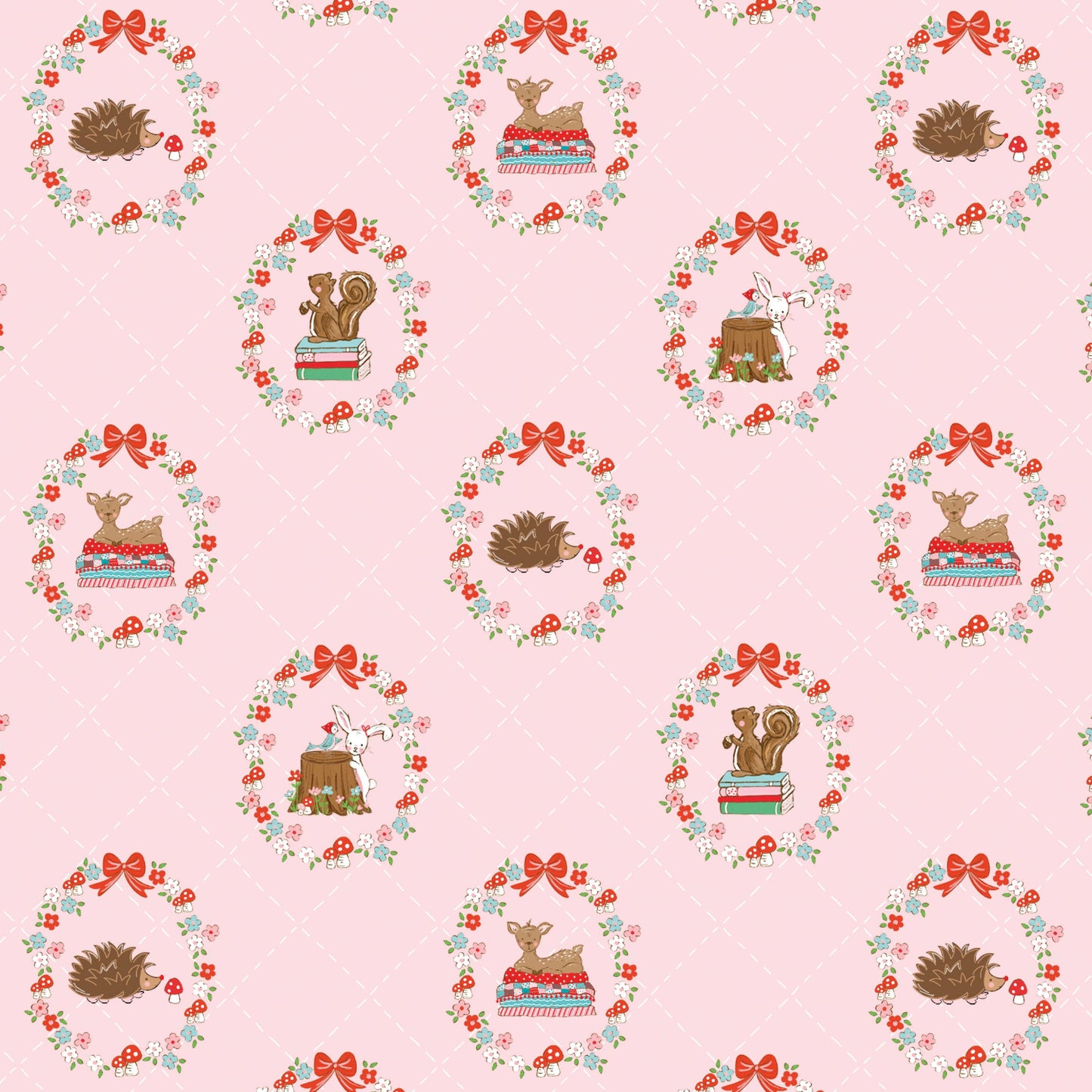 Tasha Noel Riley Blake Designs Whimsical Woodland Animals C17641-PINK