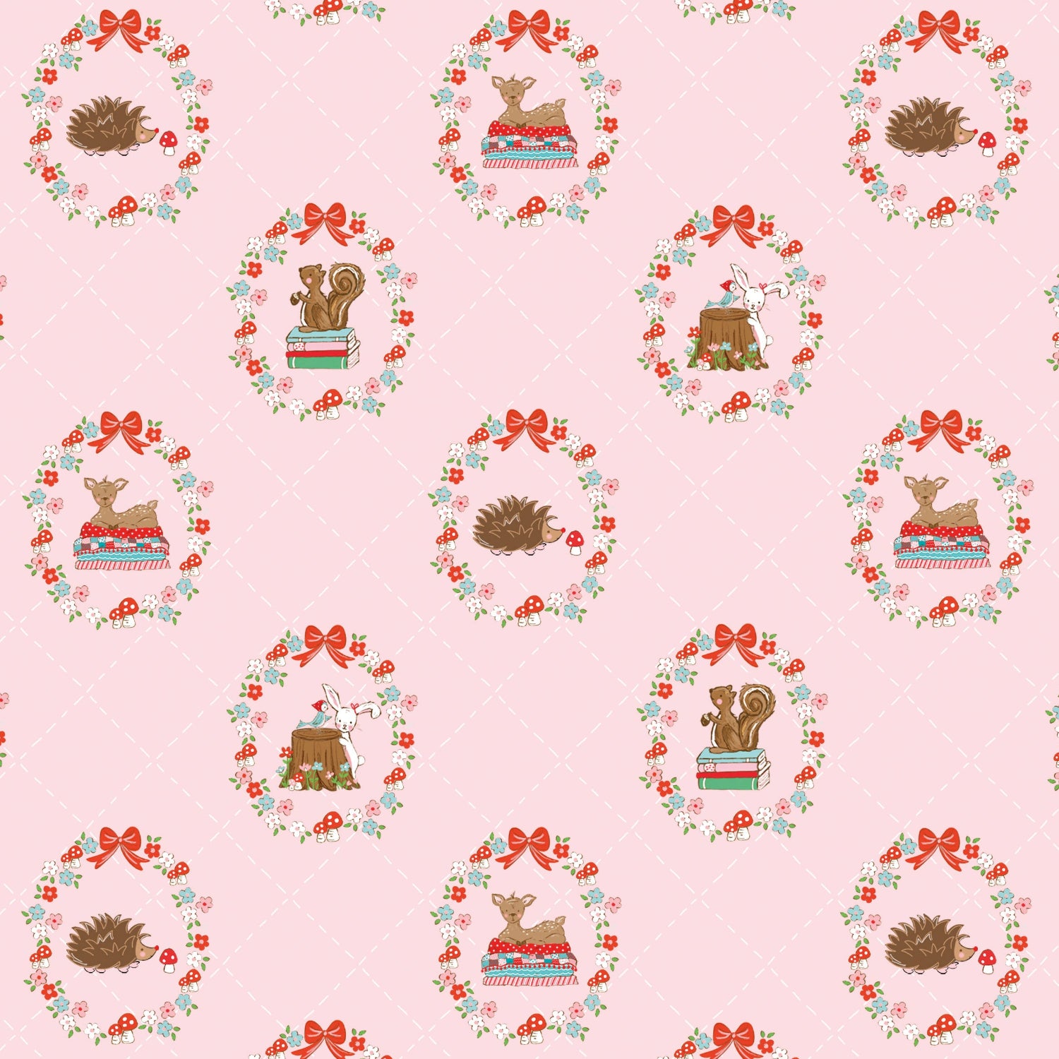 Tasha Noel Riley Blake Designs Whimsical Woodland Animals C17641-PINK