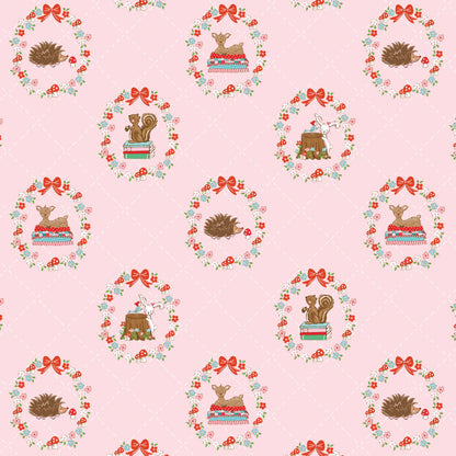 Tasha Noel Riley Blake Designs Whimsical Woodland Animals C17641-PINK