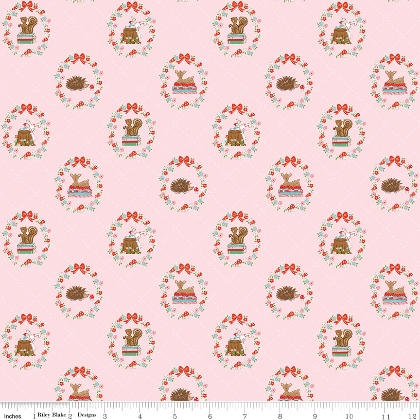 Tasha Noel Riley Blake Designs Whimsical Woodland Animals C17641-PINK
