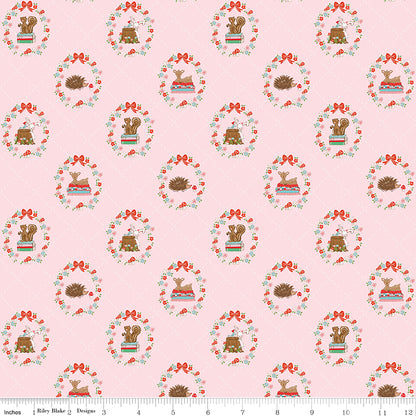 Tasha Noel Riley Blake Designs Whimsical Woodland Animals C17641-PINK