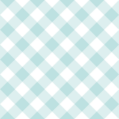 Tasha Noel Riley Blake Designs Whimsical Woodland Diagonal Gingham C17646-AQUA