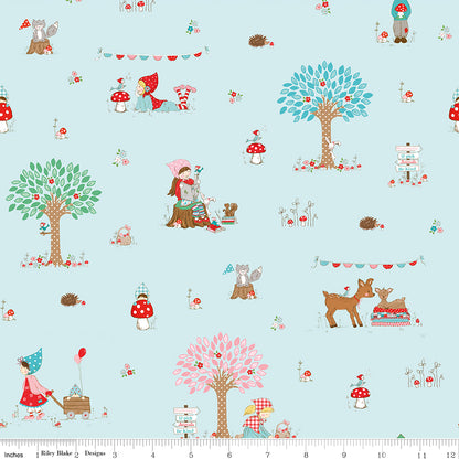 Tasha Noel Riley Blake Designs Whimsical Woodland Main C17640-AQUA
