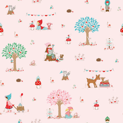 Tasha Noel Riley Blake Designs Whimsical Woodland Main C17640-PINK