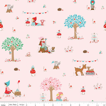 Tasha Noel Riley Blake Designs Whimsical Woodland Main C17640-PINK