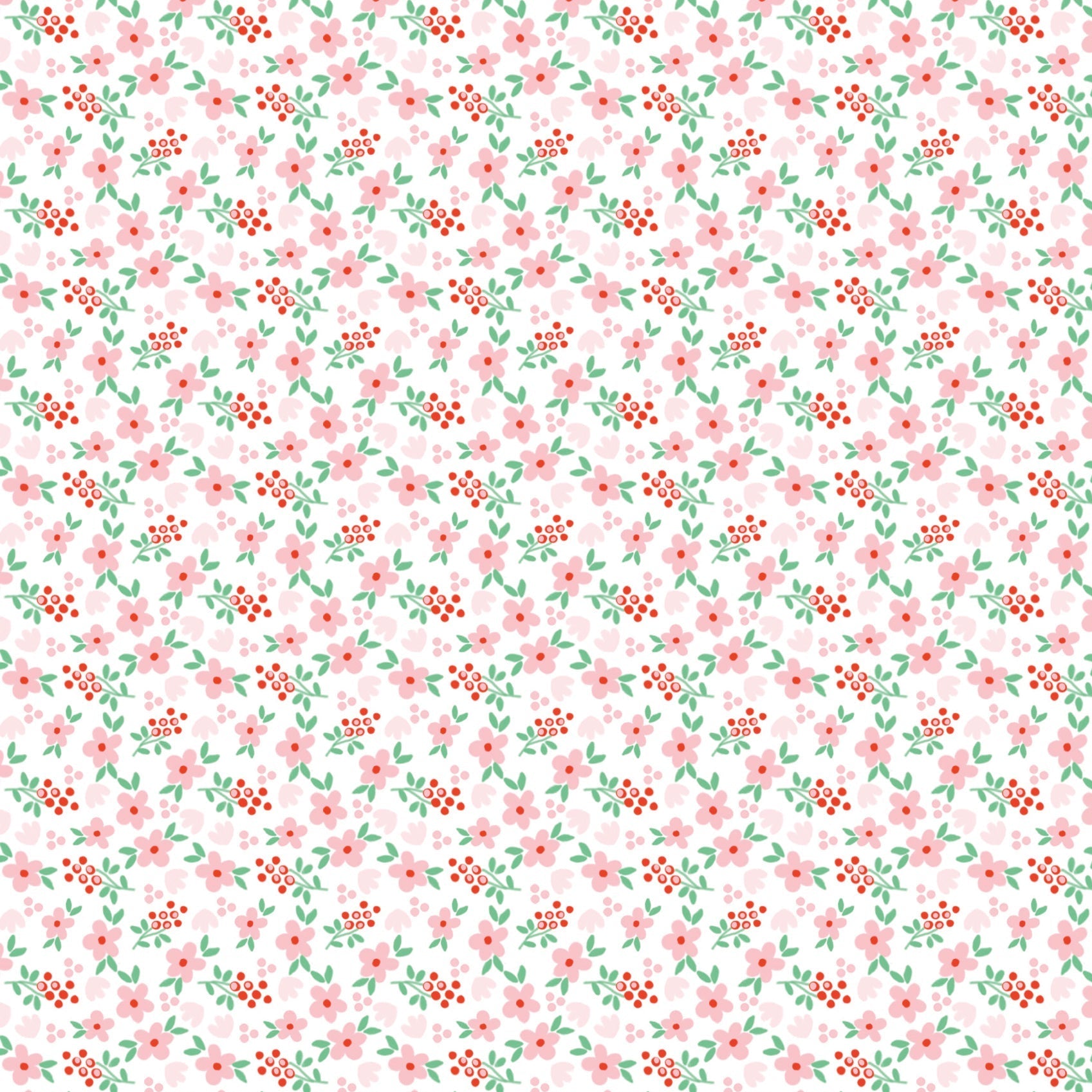 Tasha Noel Riley Blake Designs Whimsical Woodland Mini Florals C17645-PINK