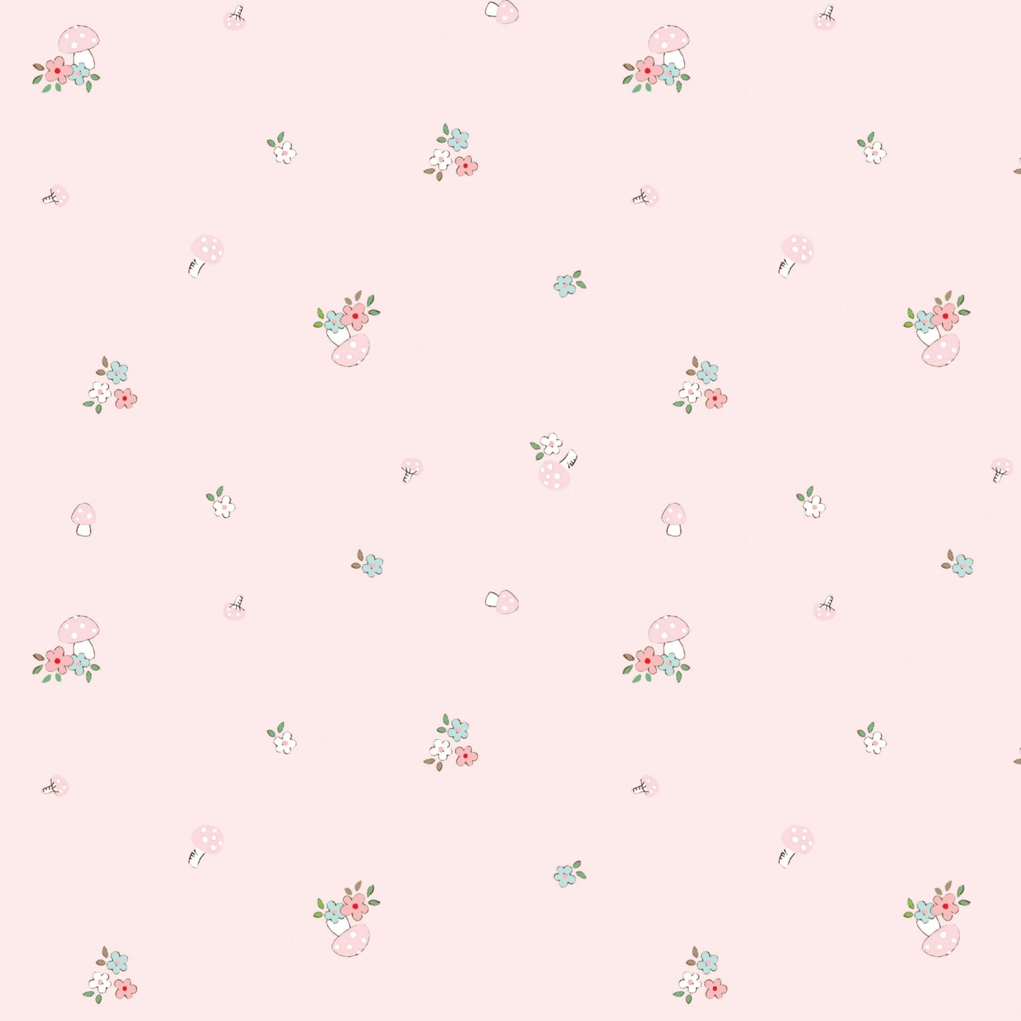 Tasha Noel Riley Blake Designs Whimsical Woodland Mushrooms C17644-PINK