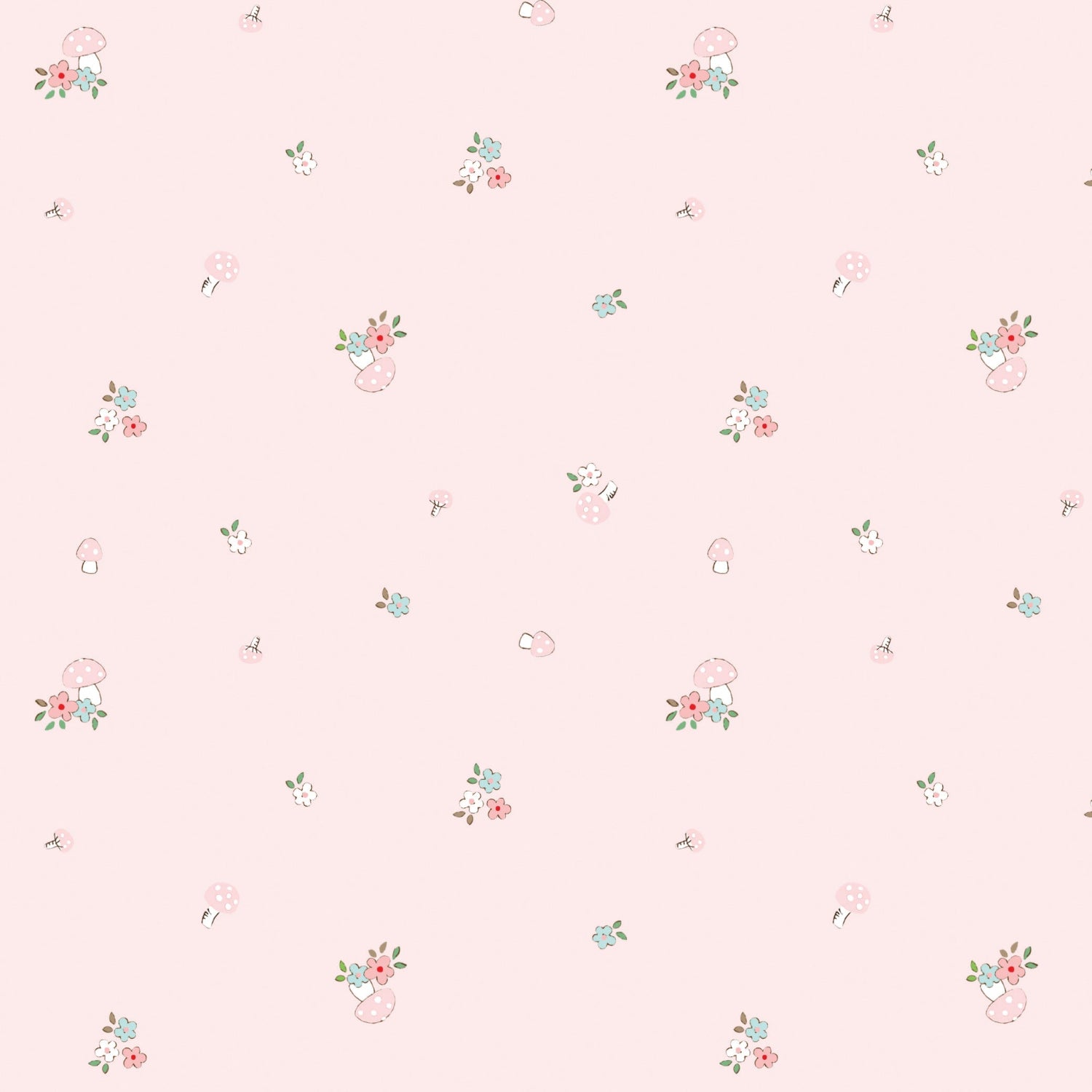 Tasha Noel Riley Blake Designs Whimsical Woodland Mushrooms C17644-PINK