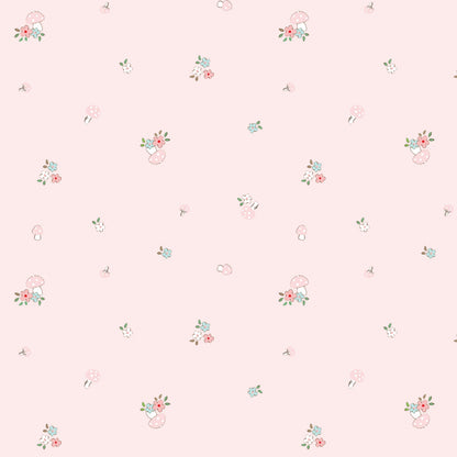 Tasha Noel Riley Blake Designs Whimsical Woodland Mushrooms C17644-PINK