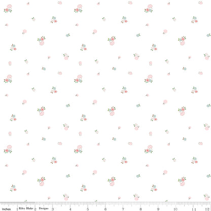 Tasha Noel Riley Blake Designs Whimsical Woodland Mushrooms C17644-WHITE
