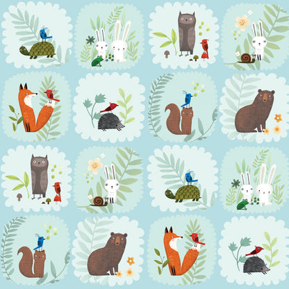 Terry Runyan Benartex Into The Woods Blocks Panel 13296-80