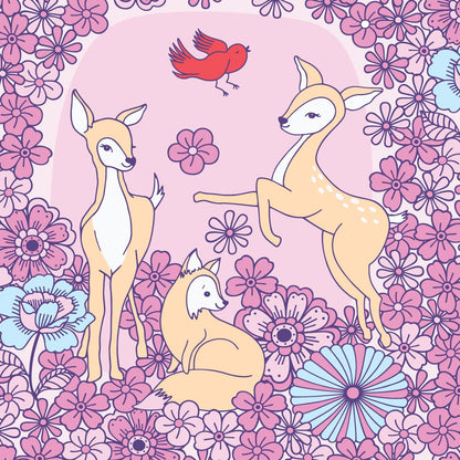 The Good Twin Cloud9 Fabrics Forest Friends Floral Deer 228666