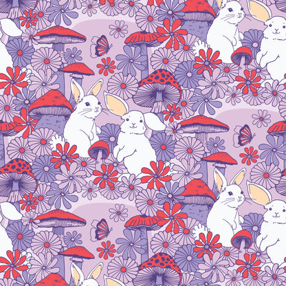The Good Twin Cloud9 Fabrics Forest Friends Mushroom Bunnies 228665