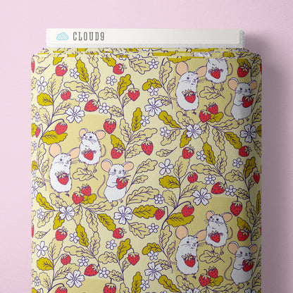 The Good Twin Cloud9 Fabrics Forest Friends Strawberry Mice 228668