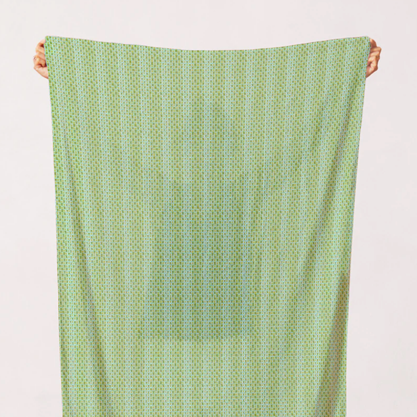 Tiny Square Stripe Green Blue Paintbrush Studio Fabrics Dianthus 12099434