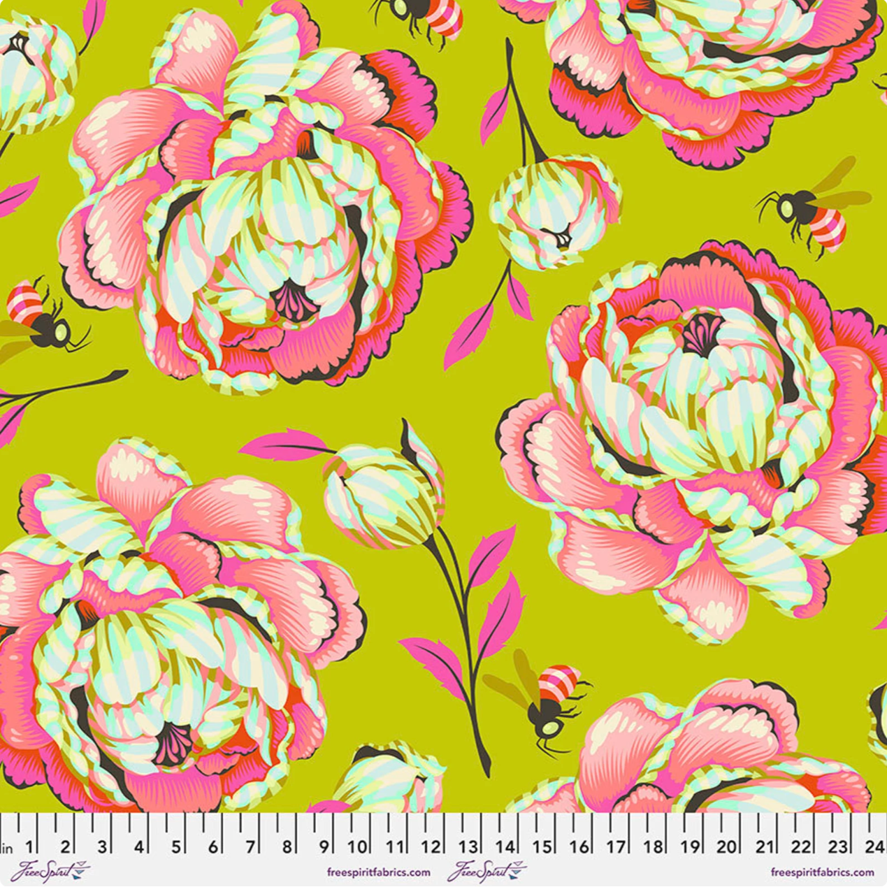 Tula Pink FreeSpirit Fabrics Moon Garden Sonic Bloom Dawn 108 Wideback