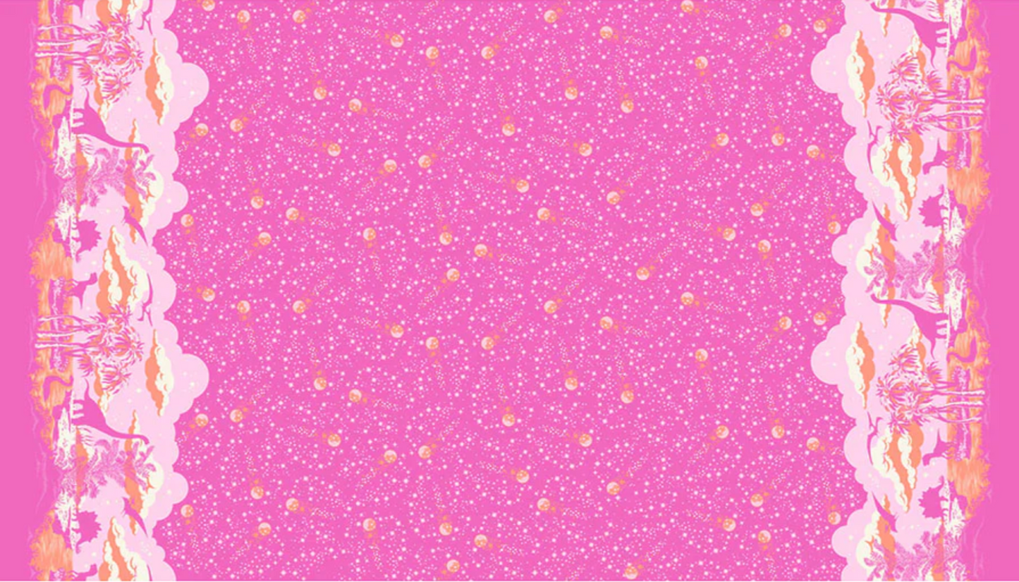 Tula Pink FreeSpirit Fabrics Roar Meteor Shower Double Border PWTP226_Blush