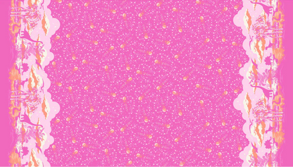 Tula Pink FreeSpirit Fabrics Roar Meteor Shower Double Border PWTP226_Blush
