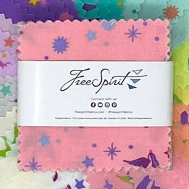 Tula Pink FreeSpirit Fabrics Tula's True Colors Fairy Dust 2.5" Mini Charm Pack FB18MCTP.FAIRYDUST