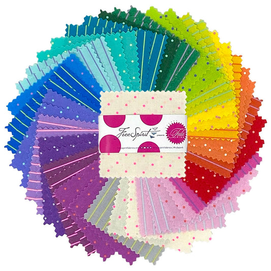 Tula Pink FreeSpirit Fabrics Tula's True Colors Tiny Coordinates 2.5" Mini Charm Pack FB18MCTP.TINYCOOR