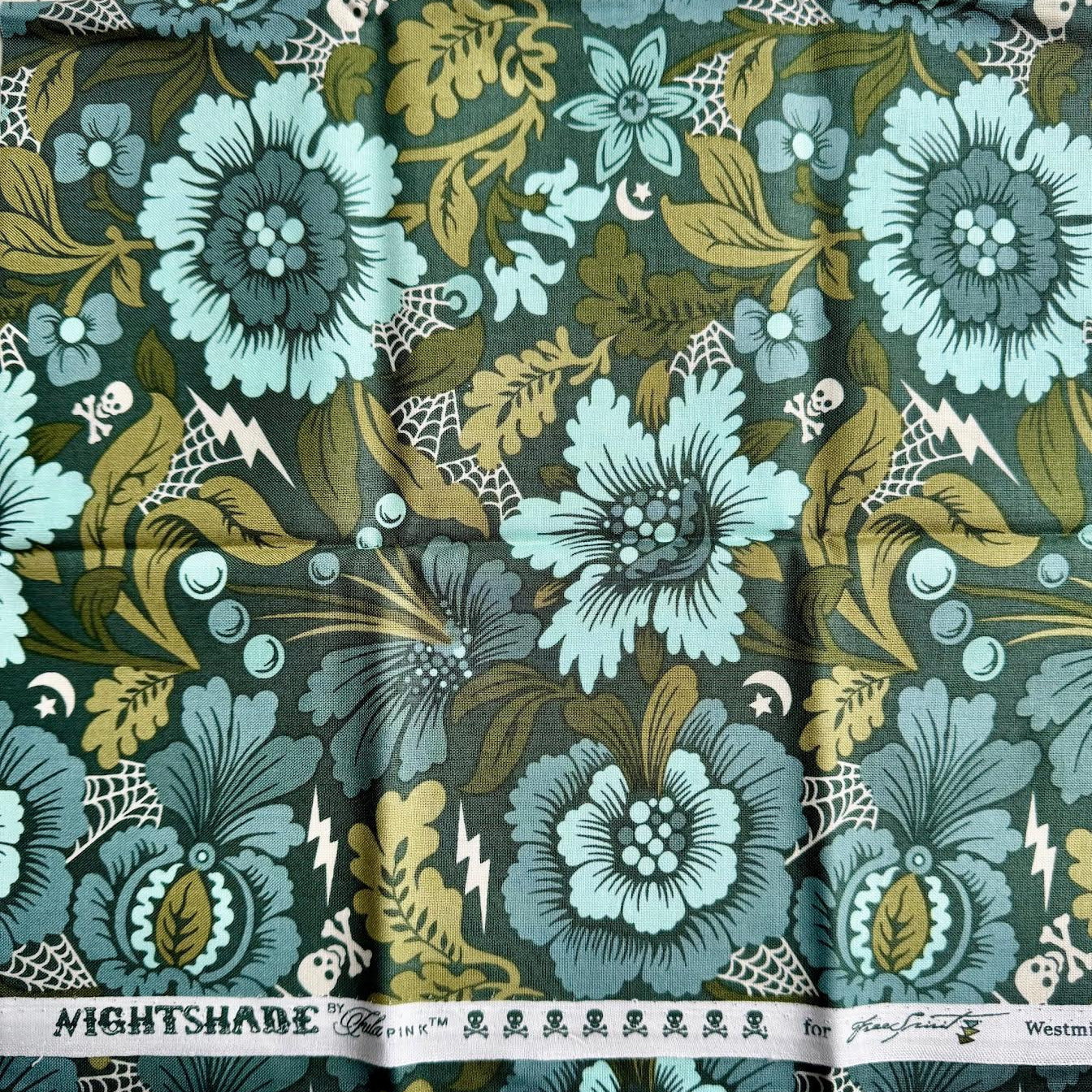 Tula Pink FreeSpirit Original Nightshade 2012 Spider Blossom Vapor TP17