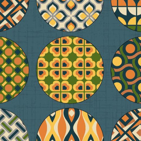 UN/NO Retro Circles Japanese Import NN2324H-12D Blue