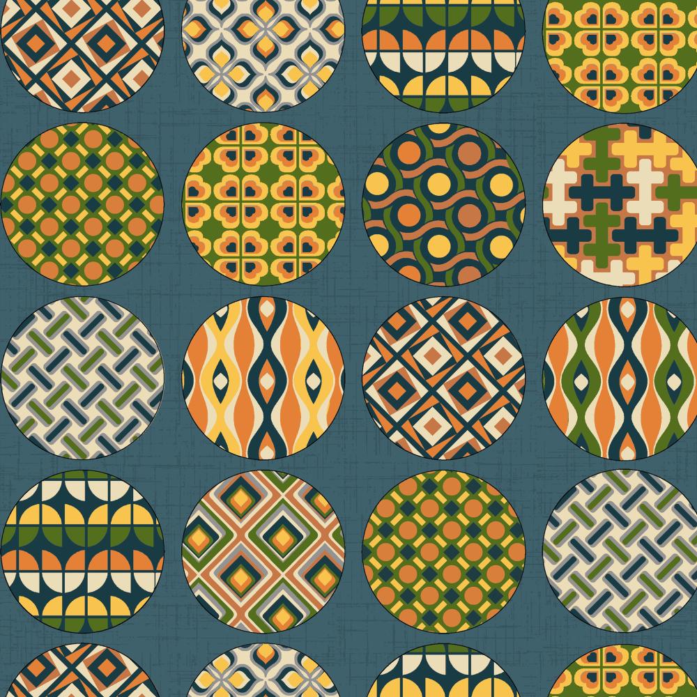 UN/NO Retro Circles Japanese Import NN2324H-12D Blue