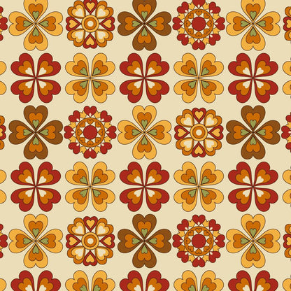 UN/NO Retro Floral Japanese Import NN2324H-11A Ivory