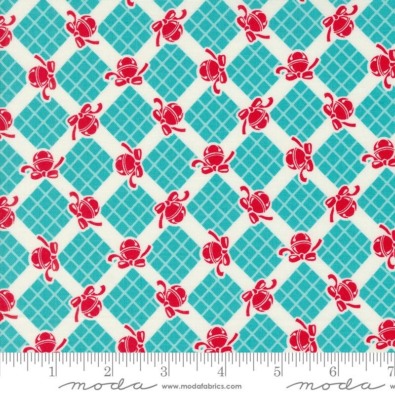 Urban Chiks Moda Fabrics Kitty Christmas Bells Frost 3120317