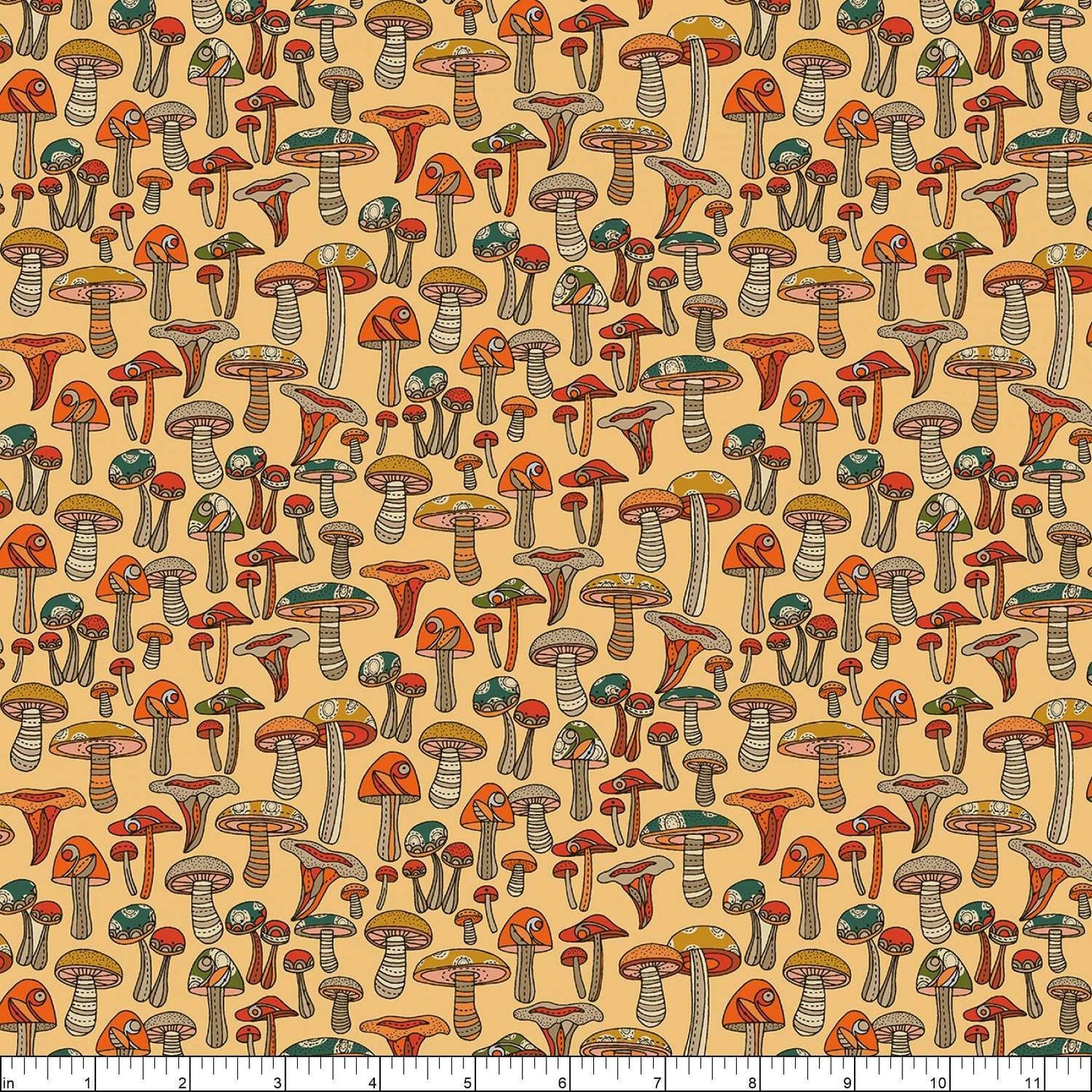 Valentina Harper Benartex Pumpkin and Spice Mini Mushroom Honey 1344030B