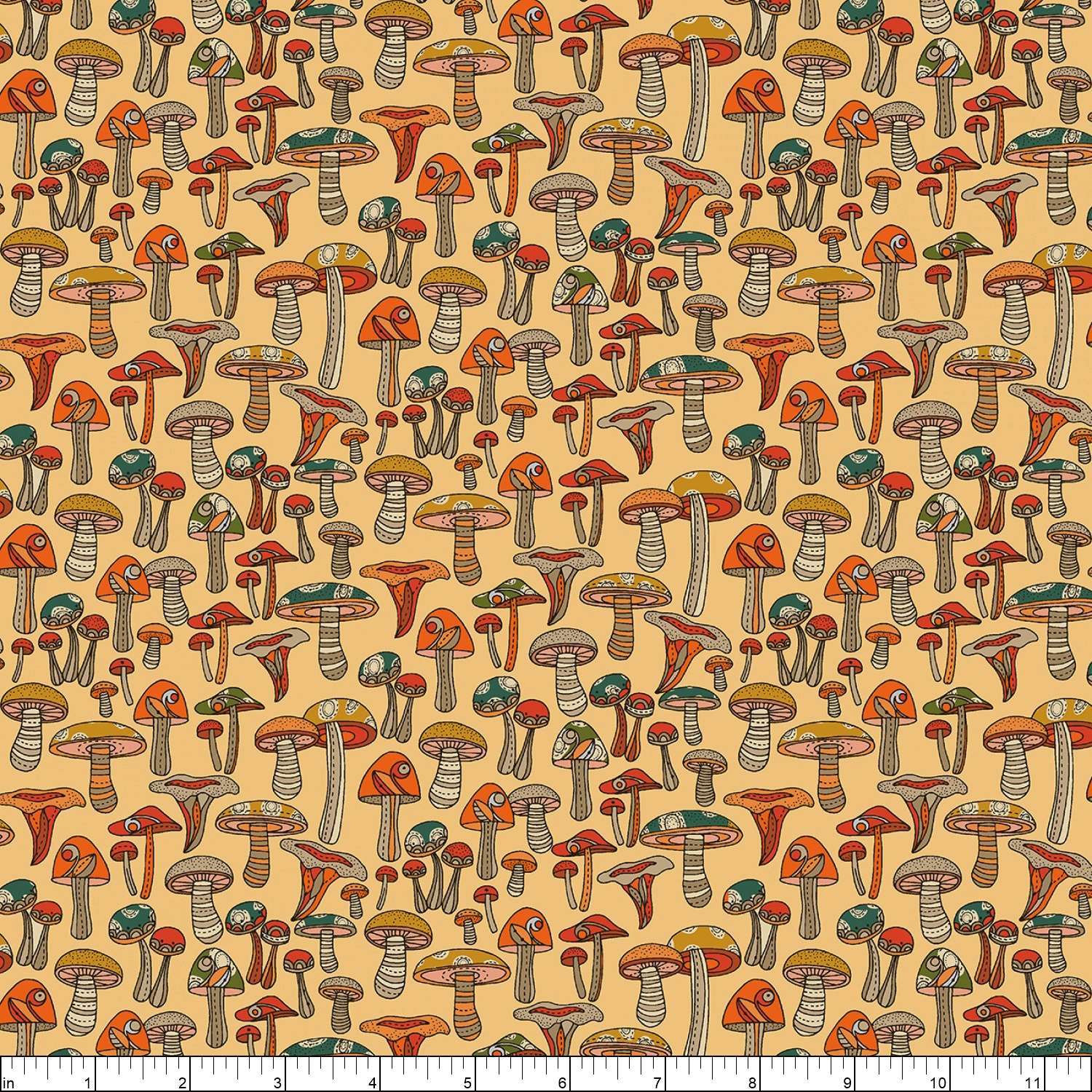 Valentina Harper Benartex Pumpkin and Spice Mini Mushroom Honey 1344030B